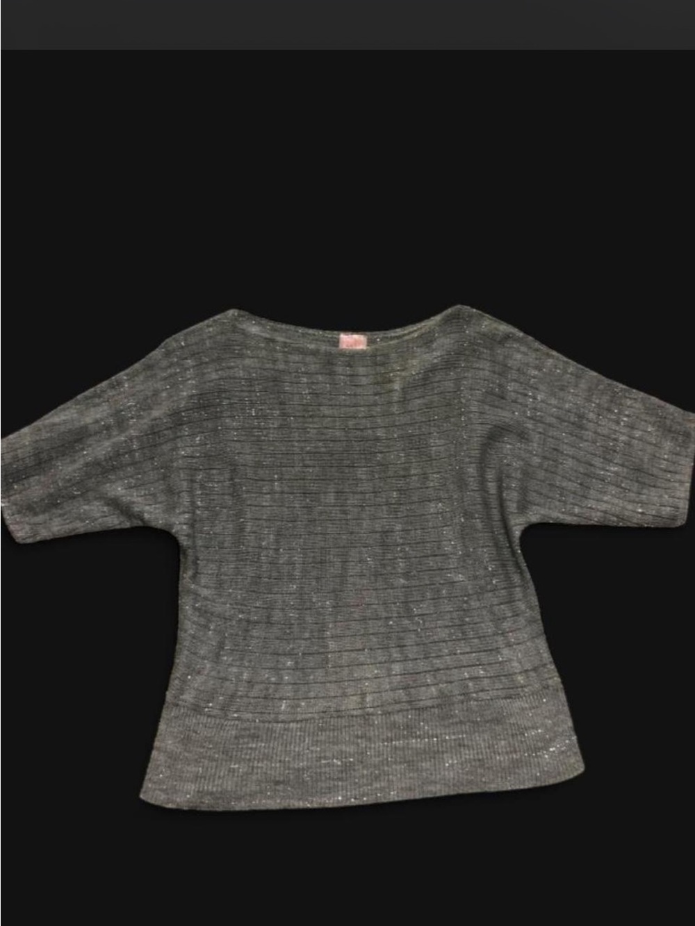Vintage Y2K Dolled Up Gray Short Sleeve Ribbed Knit Top